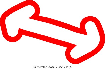Flecha Roja Esbozada En Estilo De Marcador