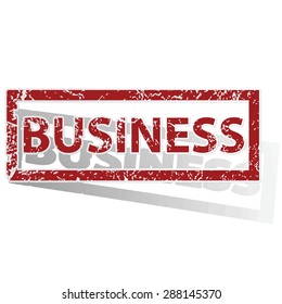 Outlined red stamp with word BUSINESS, with shadow