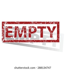 Outlined red stamp with word EMPTY, with shadow