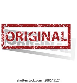 Outlined red stamp with word ORIGINAL, with shadow