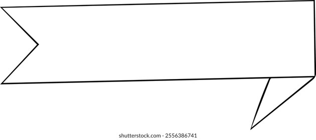 Outlined ribbon banner vector illustration. Vintage decorative graphic elements