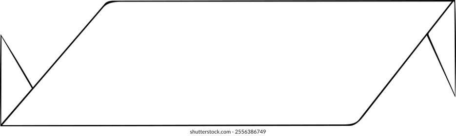 Outlined ribbon banner vector illustration. Vintage decorative graphic elements