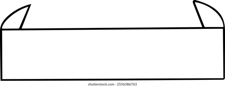 Outlined ribbon banner vector illustration. Vintage decorative graphic elements