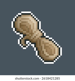 outlined rope material in pixel art style with isolated background