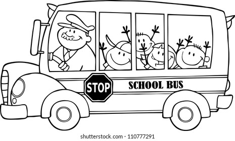 School Bus Outline Images, Stock Photos & Vectors | Shutterstock