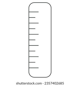 Outlined school supplies. Ruler. Vector illustration