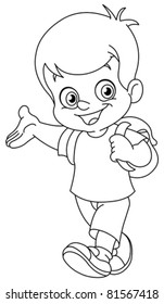 Outlined schoolboy
