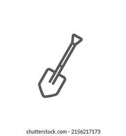 Outlined shovel icon. Vector illustration
