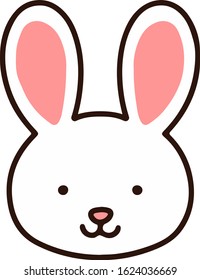 Outlined simple and cute bunny