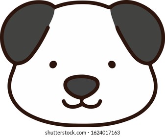 Outlined simple and cute dog