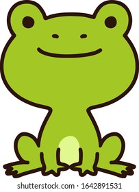 Outlined simple and cute Green frog