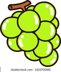 Outlined Simple Cute Muscat Grapes Stock Vector Royalty Free
