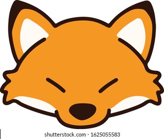 Outlined simple and cute orange fox head