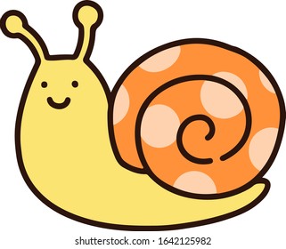 Outlined simple and cute orange snail