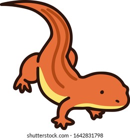 Outlined simple and cute Red lizard