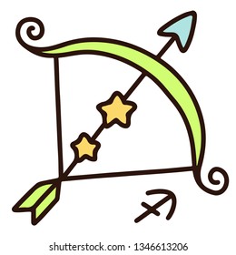 Outlined simple zodiac sign Sagittarius