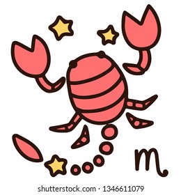 Outlined simple zodiac sign Scorpio