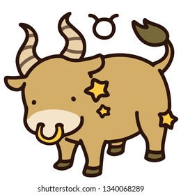 Outlined simple zodiac sign Taurus