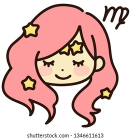 Outlined simple zodiac sign Virgo