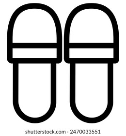 Outlined slippers - flat and modern icon