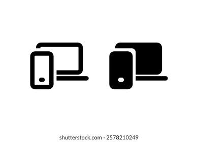 Outlined and Solid Device Pairing Icons vector