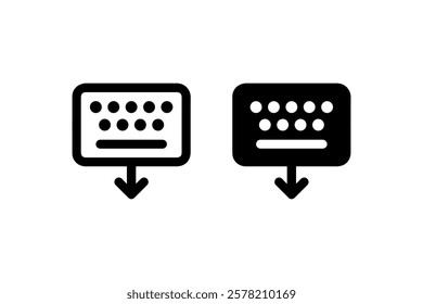 Outlined and Solid Keyboard Download Icons vector