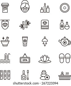 Iconos de Spa y Wellness en fondo blanco