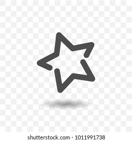 Outlined star icon on transparent background.