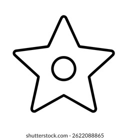 Outlined star with a solid circle in the middle