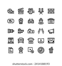 Juego de iconos de cine de ataque