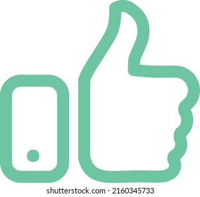 outlined stroke conceptual thumbs up affection ok alight icon 