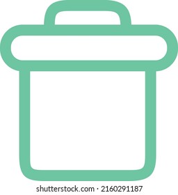 icono de concepto de papelera de reciclaje de trazo delineado verde 