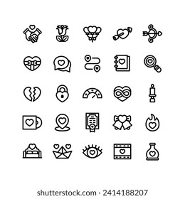 Juego de iconos de amor de salto