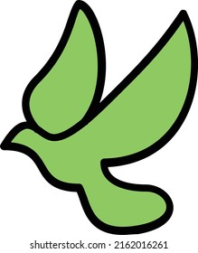 outlined stroke style conceptual bird flying icon 