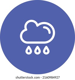 outlined stroke styled concept raining weather icon 