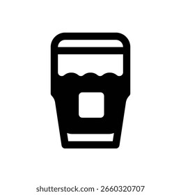 Frappé. Icono de Vector de trazo delineado con detalles rellenos de negro.