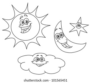 Coloring Page Sun Clouds Images Stock Photos Vectors Shutterstock