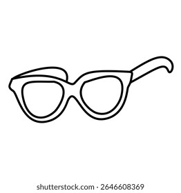 Outlined Sunglasses with Distinctive Shape and Curved Temples.
