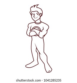 Outlined Superheroes Mascot Vector Illustration