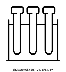 Outlined test tube holder - flat and modern chemistry icon