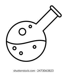 Outlined test tube potion - flat and modern chemistry icon