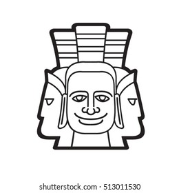 outlined three face mask-vector drawing