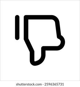 An outlined thumbs-down icon for showing disapproval.