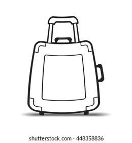 outlined traveling bag-vector drawing