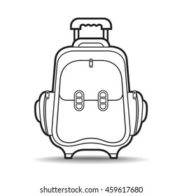 outlined traveling bag-vector drawing
