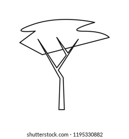 outlined tree forest botanical design