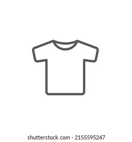 Outlined T-shirt icon with empty space inside. Vector illustration