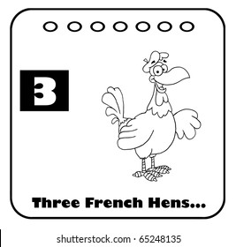 Outlined Twelve Days Of Christmas Calendar 3