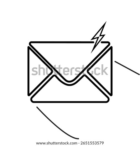 Outlined urgent email icon with envelope and lightning bolt.