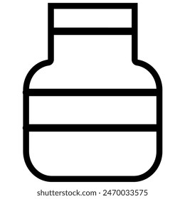 Outlined vase - flat and modern icon